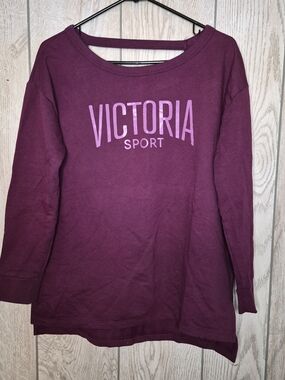 Victoria Sport Women's Oversized Pullover Sweatshirt in Plum